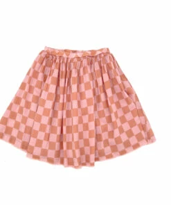 Best Sale 👏 Organic Cotton Checked Skirt Pink Longlivethequeen Fashion Teen, Children 🎉