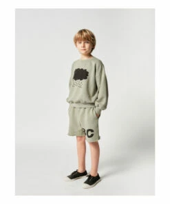 Buy ⌛ Organic Cotton Cloud Sweatshirt - Iconic Collection - Sage Bobo Choses Fashion Children ⌛ -Outlet Kids' Fashion Store organic cotton cloud sweatshirt iconic collection organic cotton cloud sweatshirt iconic collection sage bobo choses fashion children 2