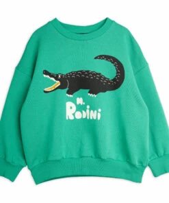 Best Pirce 🎉 Organic Cotton Crocodile Sweatshirt Green Mini Rodini Fashion Baby, Children 🎉