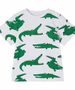 Top 10 🎉 Organic Cotton Crocodile T-shirt White Stella McCartney Kids Fashion Teen, Children ✔️