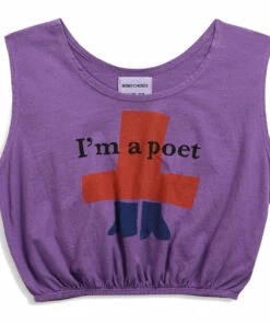 New 😍 Organic Cotton Cropped Tank Top Purple Bobo Choses Fashion Children 🔔