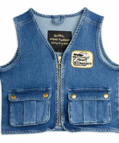 Buy ⌛ Organic Cotton Denim Vest Denim blue Mini Rodini Fashion Children 🔥