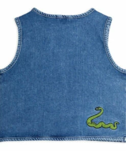 Buy ⌛ Organic Cotton Denim Vest Denim blue Mini Rodini Fashion Children 🔥 -Outlet Kids' Fashion Store organic cotton denim vest denim blue mini rodini fashion children 3
