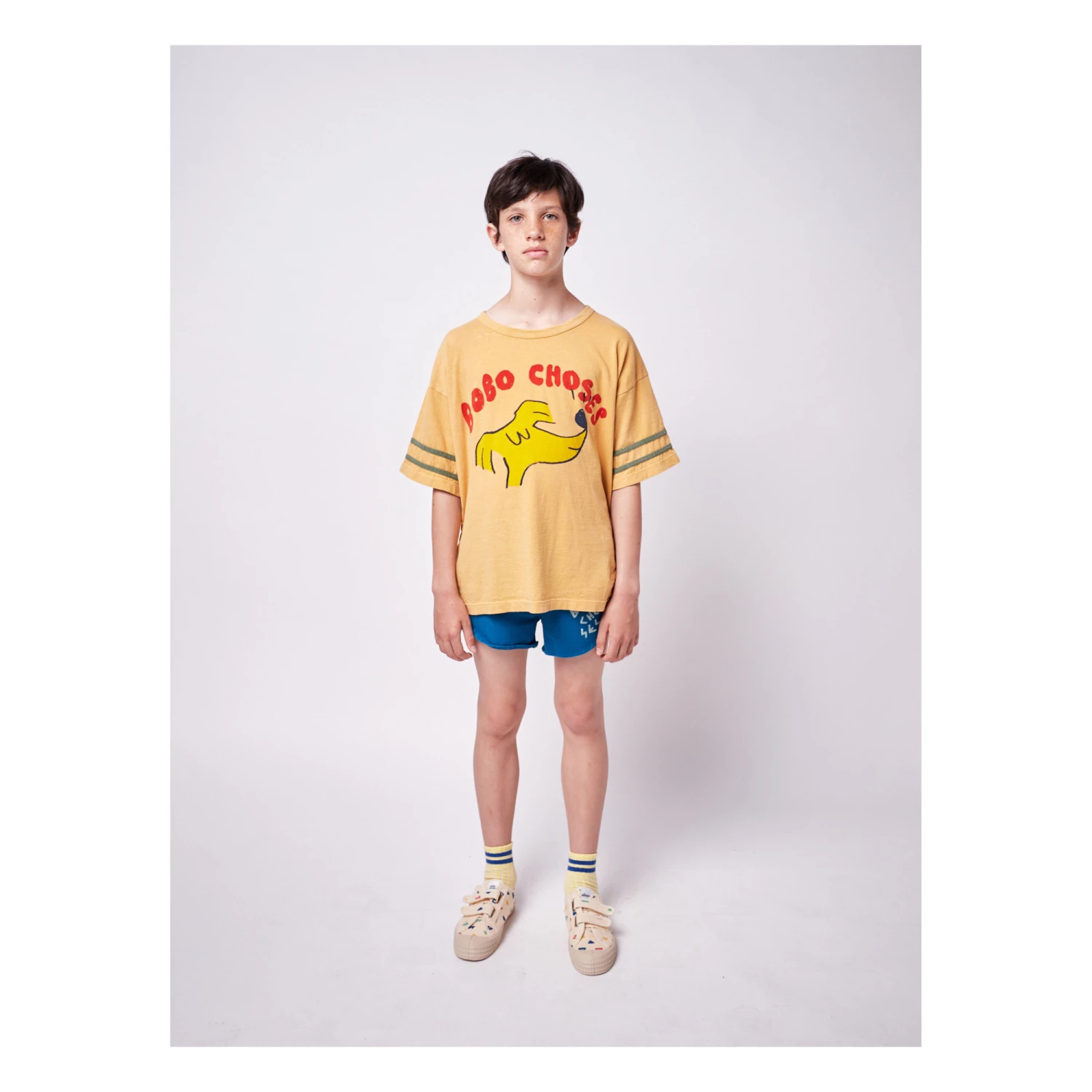 New 🎉 Organic Cotton 🦮 Dog Logo T-shirt Ochre Bobo Choses Fashion Children 🔥 2 New 🎉 Organic Cotton 🦮 Dog Logo T-shirt Ochre Bobo Choses Fashion Children 🔥 - Image 2