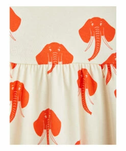 Promo 🔔 Organic Cotton Elephant 👗 Dress Orange Mini Rodini Fashion Baby, Children 💯 -Outlet Kids' Fashion Store organic cotton elephant dress orange mini rodini fashion baby children 1