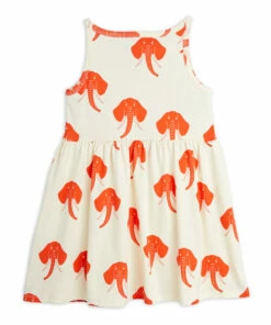 Promo 🔔 Organic Cotton Elephant 👗 Dress Orange Mini Rodini Fashion Baby, Children 💯 -Outlet Kids' Fashion Store organic cotton elephant dress orange mini rodini fashion baby children 2