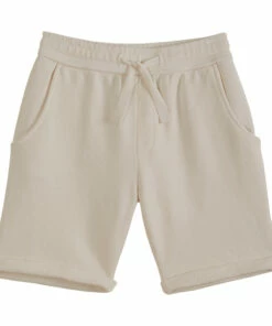 Best Pirce ❤️ Organic Cotton Fleece Shorts Ecru Emile et Ida Fashion Children 🛒