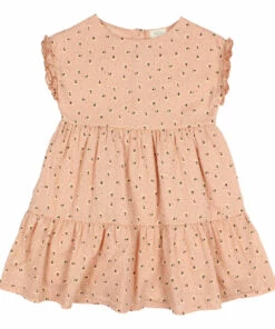 Promo 😀 Organic Cotton Floral 👗 Dress Dusty Pink Búho Fashion Children ⌛