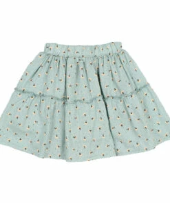 Outlet 🎁 Organic Cotton Floral Skirt Green water B&uacute;ho Fashion Children 🔔 -Outlet Kids' Fashion Store organic cotton floral skirt green water b uacute ho fashion children 2