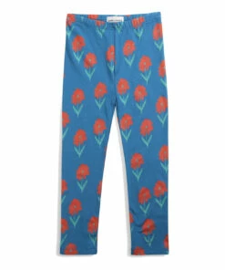 Budget ✨ Organic Cotton Flower Leggings Blue Bobo Choses Fashion Children ✨