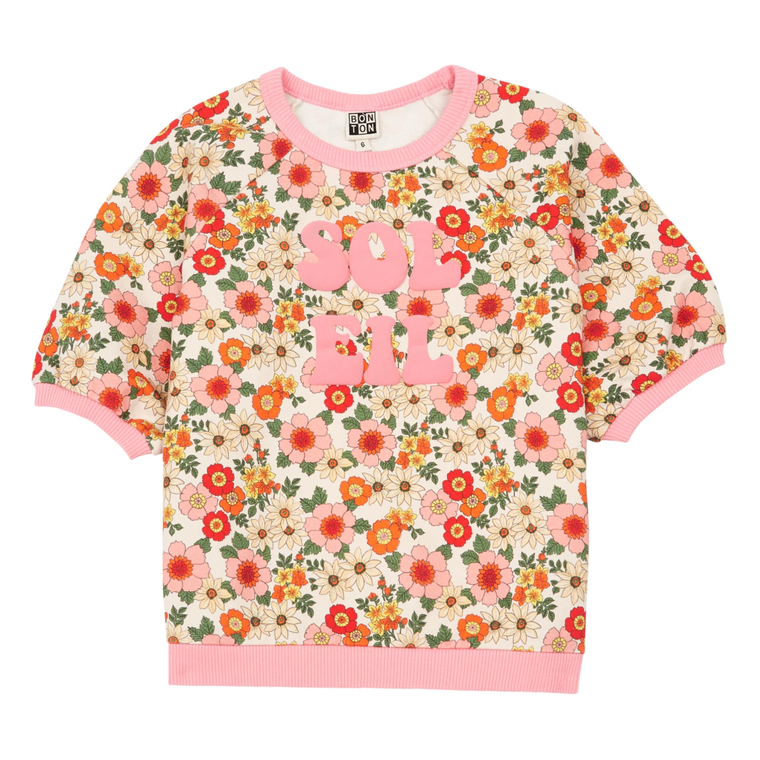 Coupon ❤️ Organic Cotton Flower Sweatshirt Orange Bonton Fashion Children ✨ 1 Coupon ❤️ Organic Cotton Flower Sweatshirt Orange Bonton Fashion Children ✨