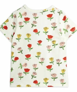 Cheapest 👍 Organic Cotton Flower T-shirt Ecru Mini Rodini Fashion Baby, Children 👍 -Outlet Kids' Fashion Store organic cotton flower t shirt ecru mini rodini fashion baby children 2
