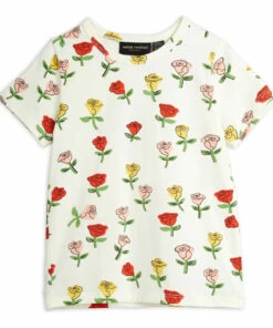 Cheapest 👍 Organic Cotton Flower T-shirt Ecru Mini Rodini Fashion Baby, Children 👍