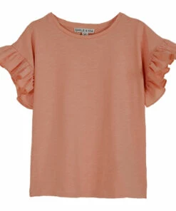 Best deal ⌛ Organic Cotton Frill T-shirt Dusty Pink Emile et Ida Fashion Children 👍