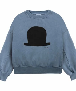 Discount ✨ Organic Cotton Hat Sweatshirt - Iconic Collection - Blue Bobo Choses Fashion Children 😍