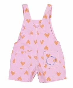 Deals ✔️ Organic Cotton Heart Overalls Pink Piupiuchick Fashion Children 💯 -Outlet Kids' Fashion Store organic cotton heart overalls pink piupiuchick fashion children 3