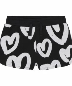 Cheap 🎉 Organic Cotton Heart Shorts Black Stella McCartney Kids Fashion Teen, Children 🧨