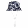 Coupon 😀 Organic Cotton Hibiscus Bucket Hat Navy blue the new society Fashion Teen, Children ❤️