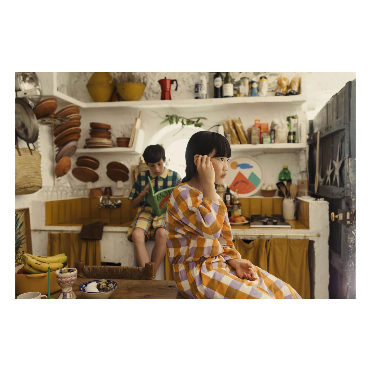 Brand new ❤️ Organic Cotton Jersey Checked 👗 Dress Orange Bobo Choses Fashion Children 🌟 2 Brand new ❤️ Organic Cotton Jersey Checked 👗 Dress Orange Bobo Choses Fashion Children 🌟 - Image 2