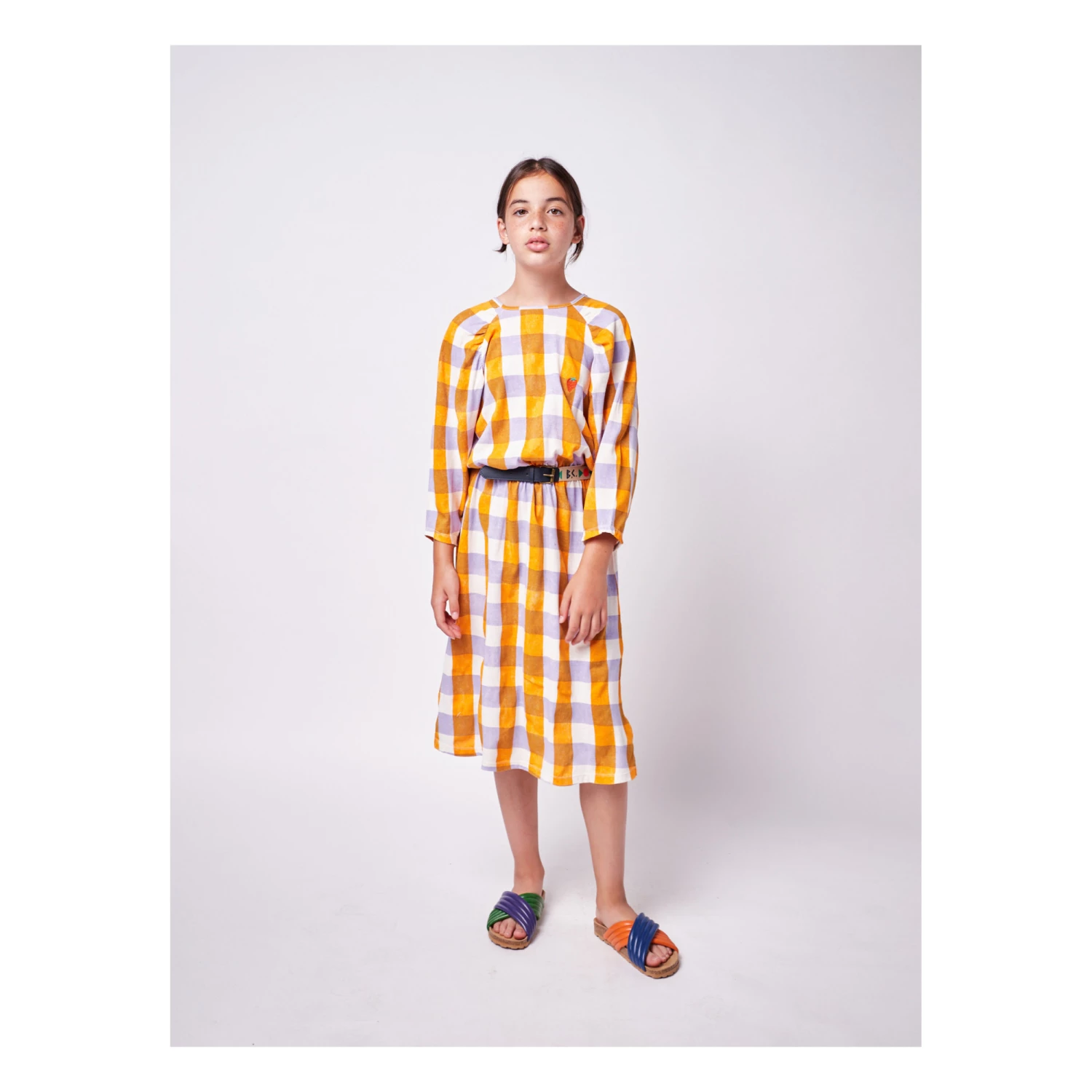 Brand new ❤️ Organic Cotton Jersey Checked 👗 Dress Orange Bobo Choses Fashion Children 🌟 3 Brand new ❤️ Organic Cotton Jersey Checked 👗 Dress Orange Bobo Choses Fashion Children 🌟 - Image 3