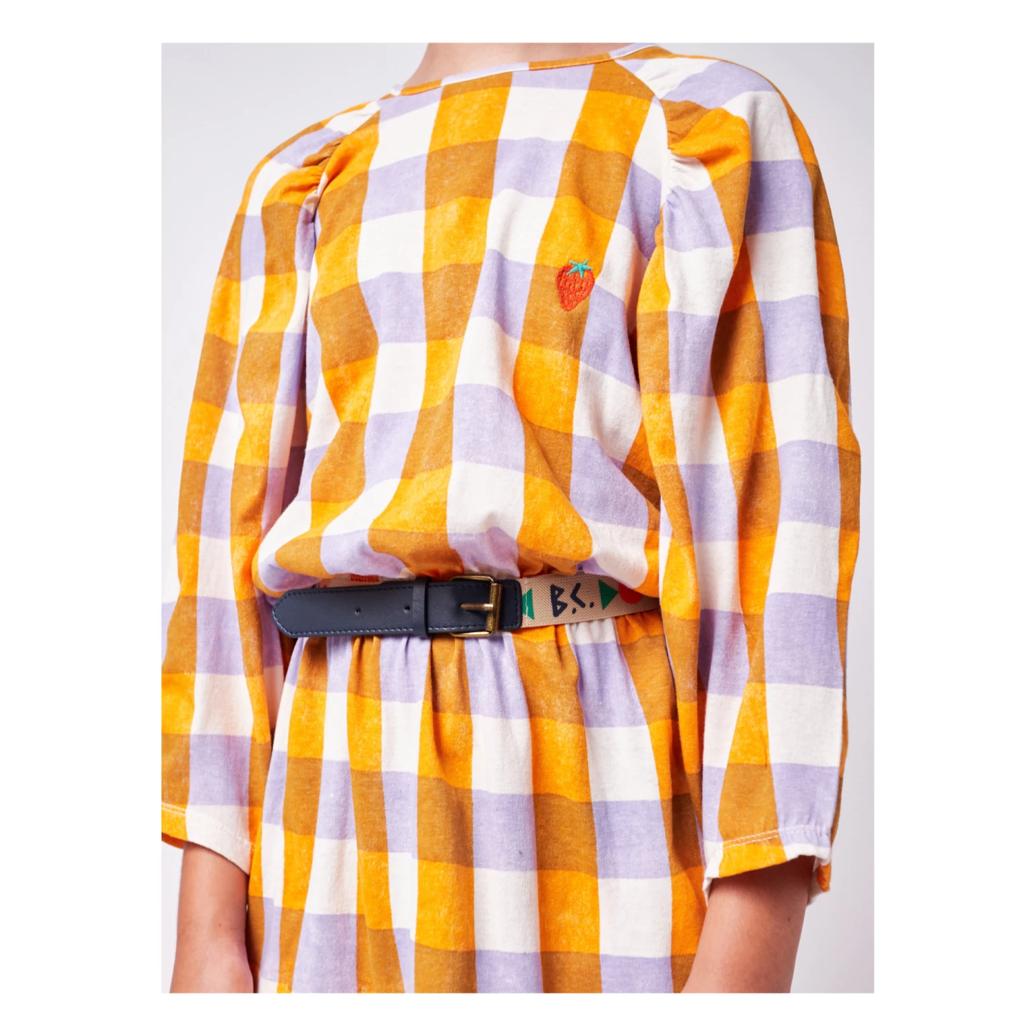 Brand new ❤️ Organic Cotton Jersey Checked 👗 Dress Orange Bobo Choses Fashion Children 🌟 4 Brand new ❤️ Organic Cotton Jersey Checked 👗 Dress Orange Bobo Choses Fashion Children 🌟 - Image 4