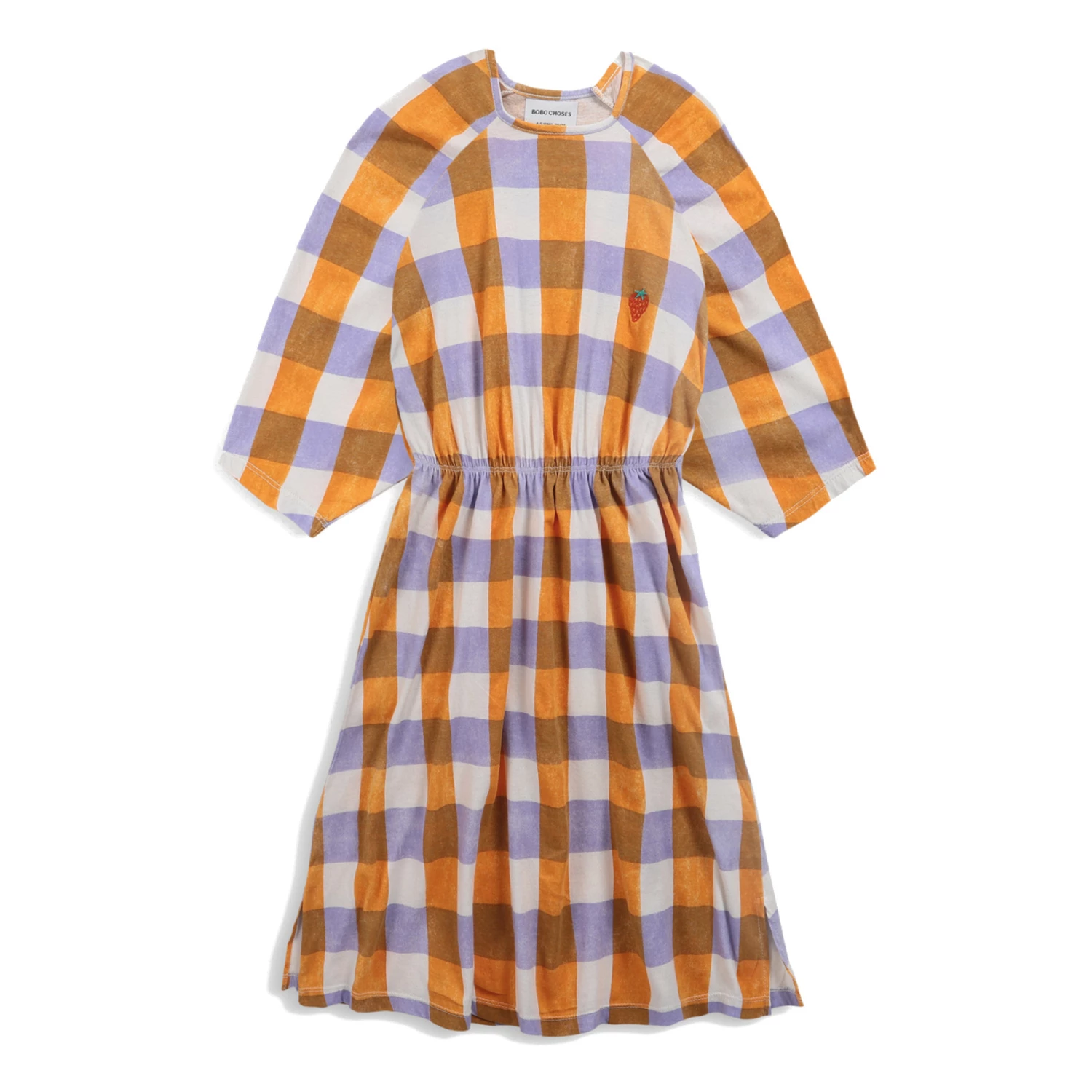 Brand new ❤️ Organic Cotton Jersey Checked 👗 Dress Orange Bobo Choses Fashion Children 🌟 1 Brand new ❤️ Organic Cotton Jersey Checked 👗 Dress Orange Bobo Choses Fashion Children 🌟