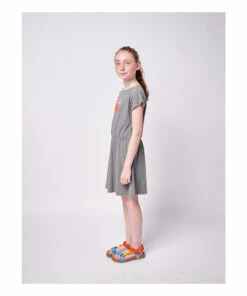 Promo ⌛ Organic Cotton Jersey Flower 👗 Dress Grey Bobo Choses Fashion Children 🌟 -Outlet Kids' Fashion Store organic cotton jersey flower dress grey bobo choses fashion children 2