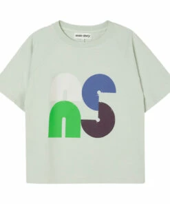 Hot Sale 👏 Organic Cotton Logo T-shirt Pale green Main Story Fashion Teen, Children 🔥