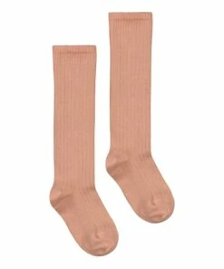 Cheap 👍 Organic Cotton Long Ribbed 🧦 Socks Peach Gray Label Fashion Teen, Baby, Children ✔️