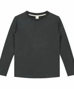 Best Pirce ✔️ Organic Cotton Long Sleeve T-shirt Black Gray Label Fashion Children 🛒