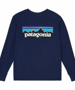 Cheap ✔️ Organic Cotton Long-sleeved T-shirt Navy blue Patagonia Fashion Teen, Children ✔️