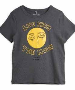 Top 10 😀 Organic Cotton Moon T-shirt Charcoal grey Mini Rodini Fashion Baby, Children 👍