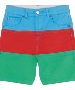 Best Pirce 🛒 Organic Cotton Multicoloured Denim Shorts Green Stella McCartney Kids Fashion Teen, Children 👍