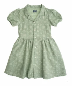 Best deal 👏 Organic Cotton Muslin Flower 👗 Dress Sage Tocoto Vintage Fashion Children 😀
