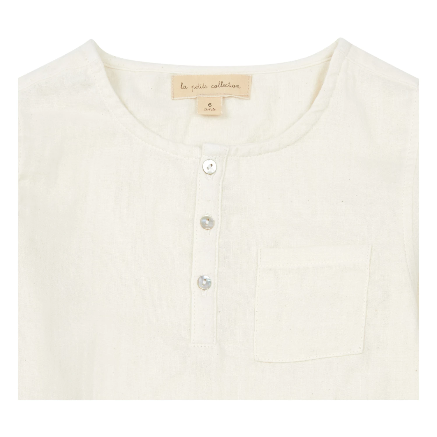 Outlet 🔥 Organic Cotton Muslin Kurta Shirt Ecru La Petite Collection Fashion Baby, Children 🤩 2 Outlet 🔥 Organic Cotton Muslin Kurta Shirt Ecru La Petite Collection Fashion Baby, Children 🤩 - Image 2