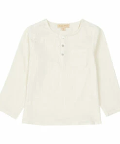 Outlet 🔥 Organic Cotton Muslin Kurta Shirt Ecru La Petite Collection Fashion Baby, Children 🤩