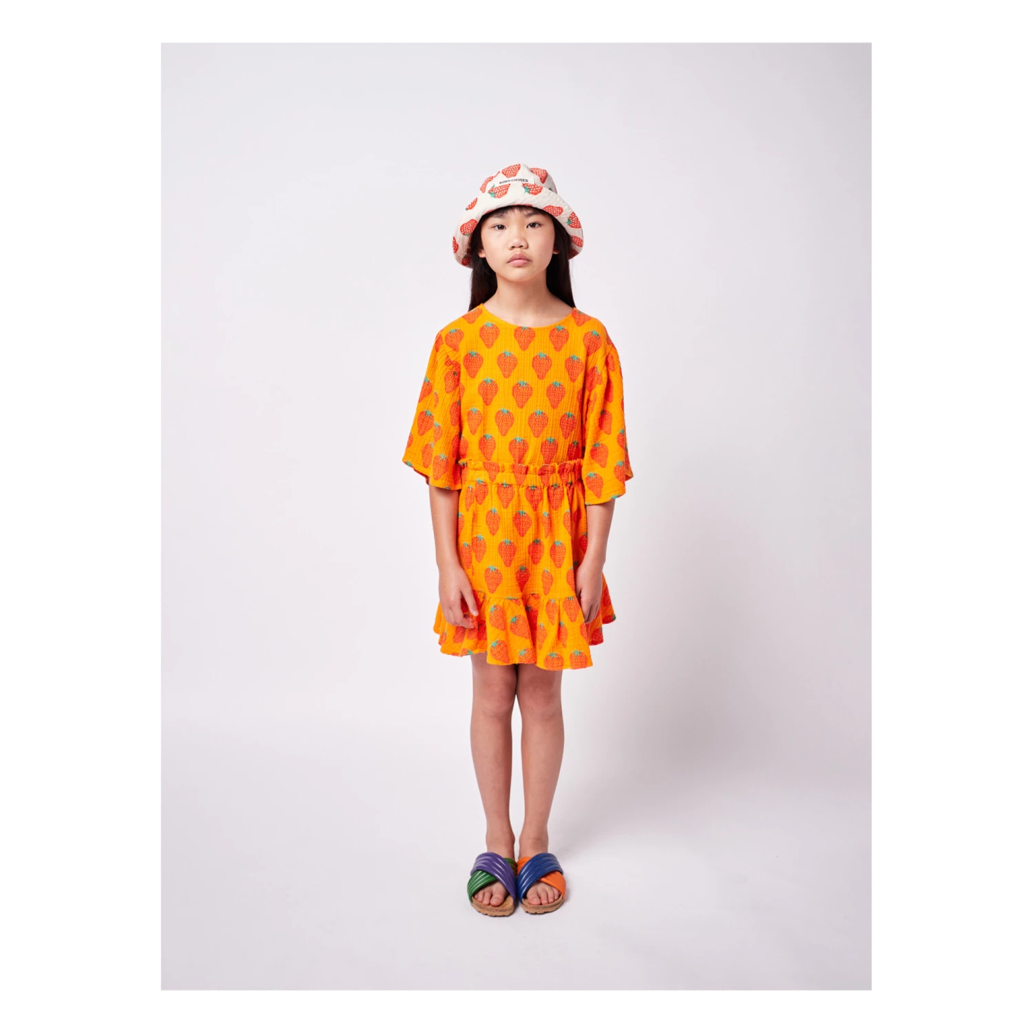 Budget 🔔 Organic Cotton Muslin Strawberry Blouse Orange Bobo Choses Fashion Children 💯 3 Budget 🔔 Organic Cotton Muslin Strawberry Blouse Orange Bobo Choses Fashion Children 💯 - Image 3