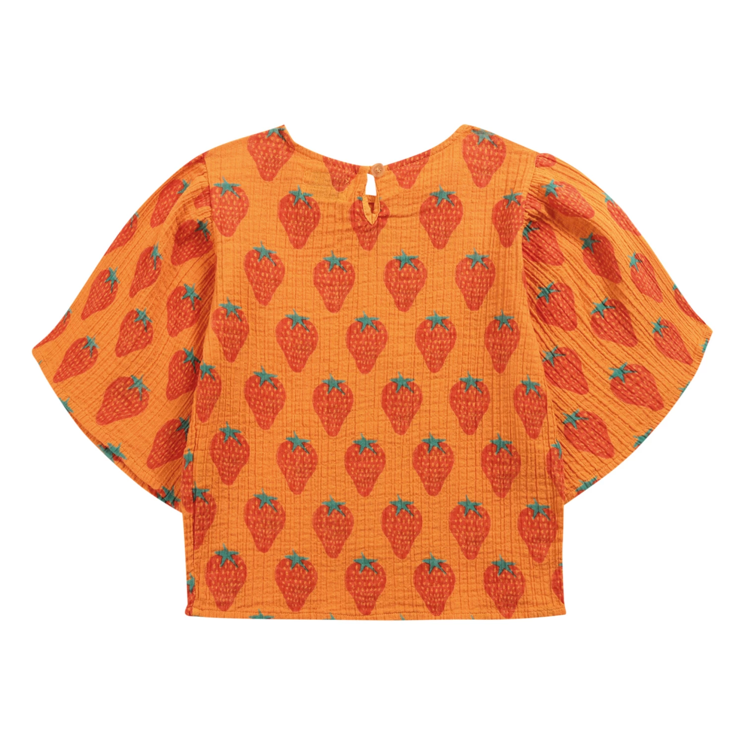 Budget 🔔 Organic Cotton Muslin Strawberry Blouse Orange Bobo Choses Fashion Children 💯 6 Budget 🔔 Organic Cotton Muslin Strawberry Blouse Orange Bobo Choses Fashion Children 💯 - Image 6