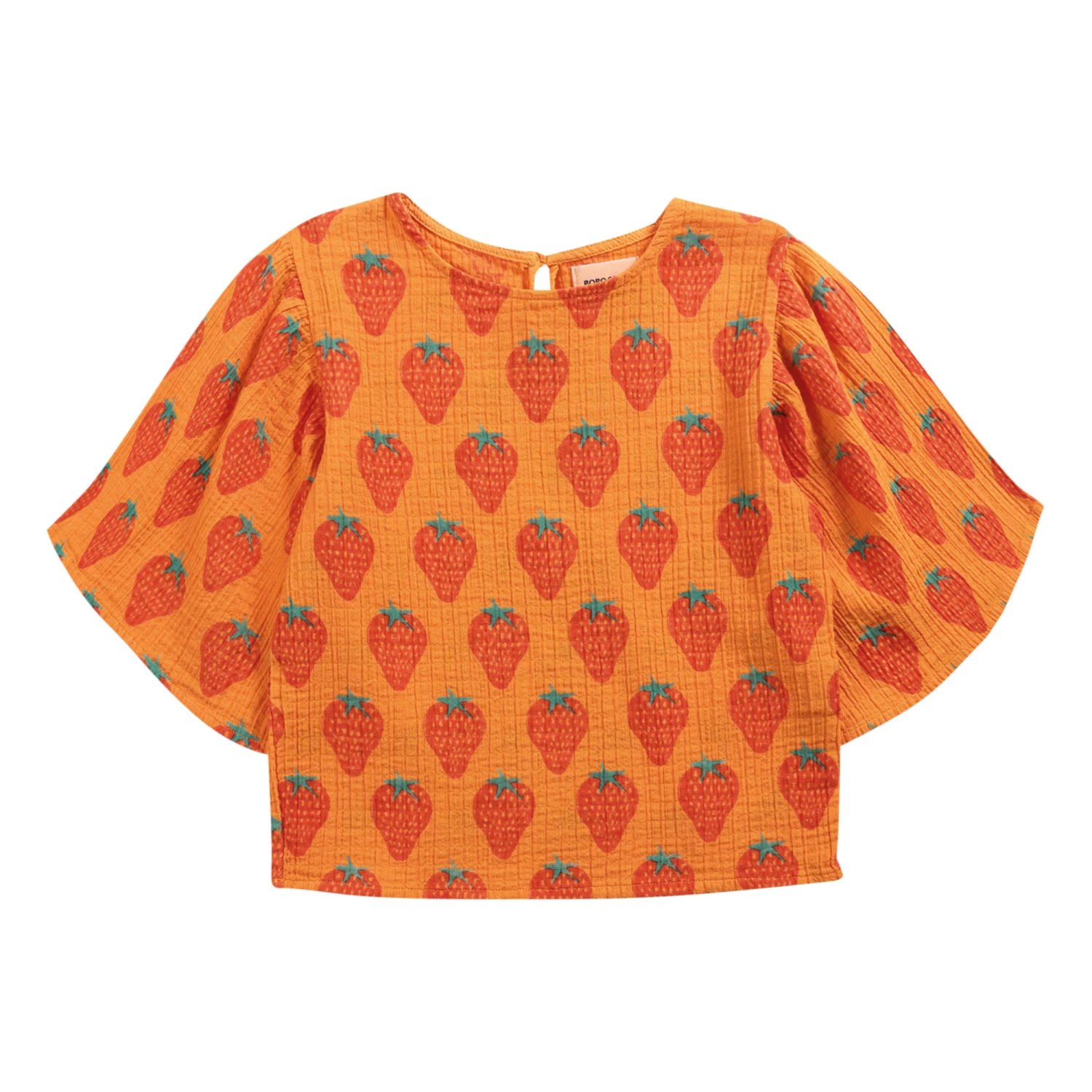 Budget 🔔 Organic Cotton Muslin Strawberry Blouse Orange Bobo Choses Fashion Children 💯 1 Budget 🔔 Organic Cotton Muslin Strawberry Blouse Orange Bobo Choses Fashion Children 💯