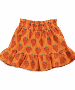 Outlet 🤩 Organic Cotton Muslin Strawberry Skirt Orange Bobo Choses Fashion Children 💯