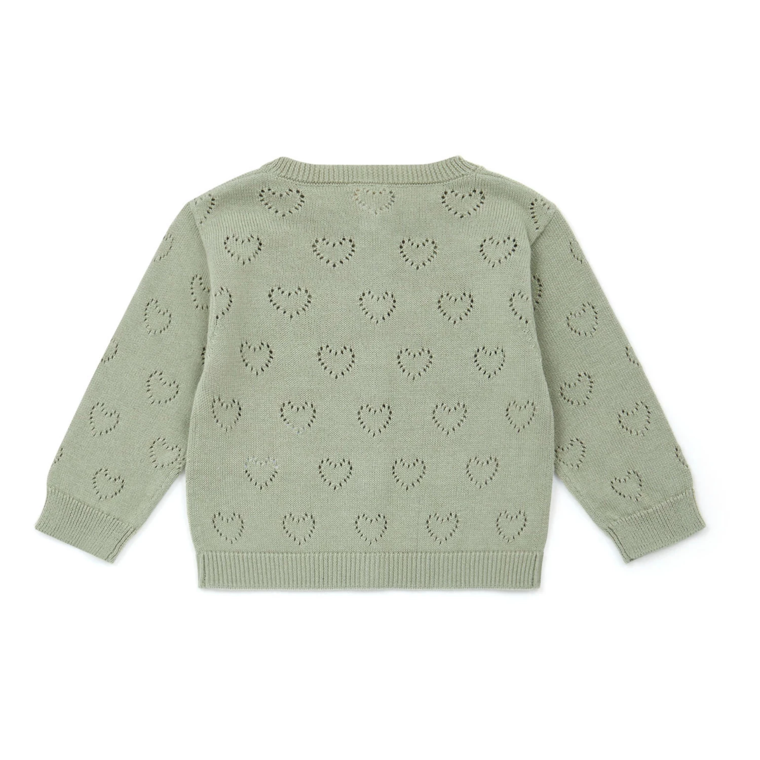 Flash Sale 🔥 Organic Cotton Openwork Heart Cardigan Green Bonton Fashion Baby, Children 🎁 3 Flash Sale 🔥 Organic Cotton Openwork Heart Cardigan Green Bonton Fashion Baby, Children 🎁 - Image 3