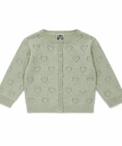Flash Sale 🔥 Organic Cotton Openwork Heart Cardigan Green Bonton Fashion Baby, Children 🎁