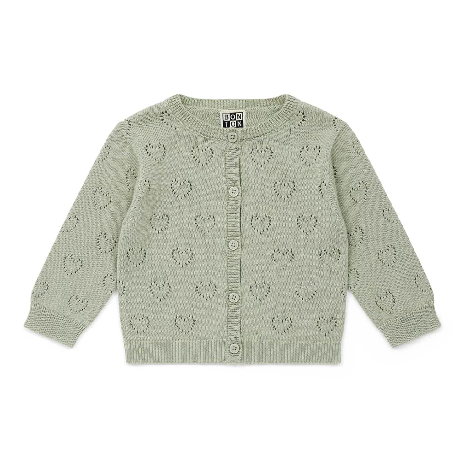 Flash Sale 🔥 Organic Cotton Openwork Heart Cardigan Green Bonton Fashion Baby, Children 🎁 1 Flash Sale 🔥 Organic Cotton Openwork Heart Cardigan Green Bonton Fashion Baby, Children 🎁