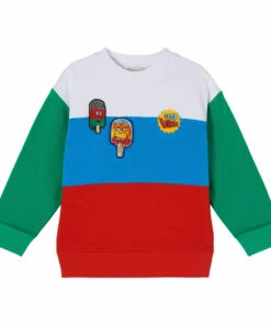 Top 10 ✔️ Organic Cotton Oversized Colourblock Sweatshirt Red Stella McCartney Kids Fashion Teen, Children 😍