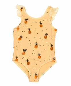 Budget 🎉 Organic Cotton Pineapple 🩱 Swimsuit Pale yellow Búho Fashion Children ❤️