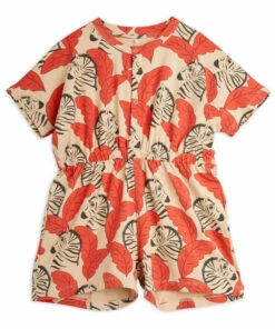Best Sale 🔥 Organic Cotton Playsuit Orange Mini Rodini Fashion Baby, Children 👍
