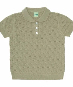 Buy 🤩 Organic Cotton Pointelle Polo Shirt Khaki FUB Fashion Children 😍