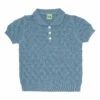 Coupon ❤️ Organic Cotton Pointelle Polo Shirt Light blue FUB Fashion Children 👍
