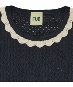 Deals 🛒 Organic Cotton Pointelle T-shirt Navy blue FUB Fashion Children ⌛ -Outlet Kids' Fashion Store organic cotton pointelle t shirt navy blue fub fashion children 1