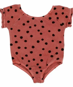 Promo 😀 Organic Cotton Polka Dot 🩱 Swimsuit Brick red Búho Fashion Baby, Children 🤩